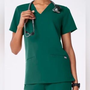 Figs Casma Scrub Top - Hunter Green